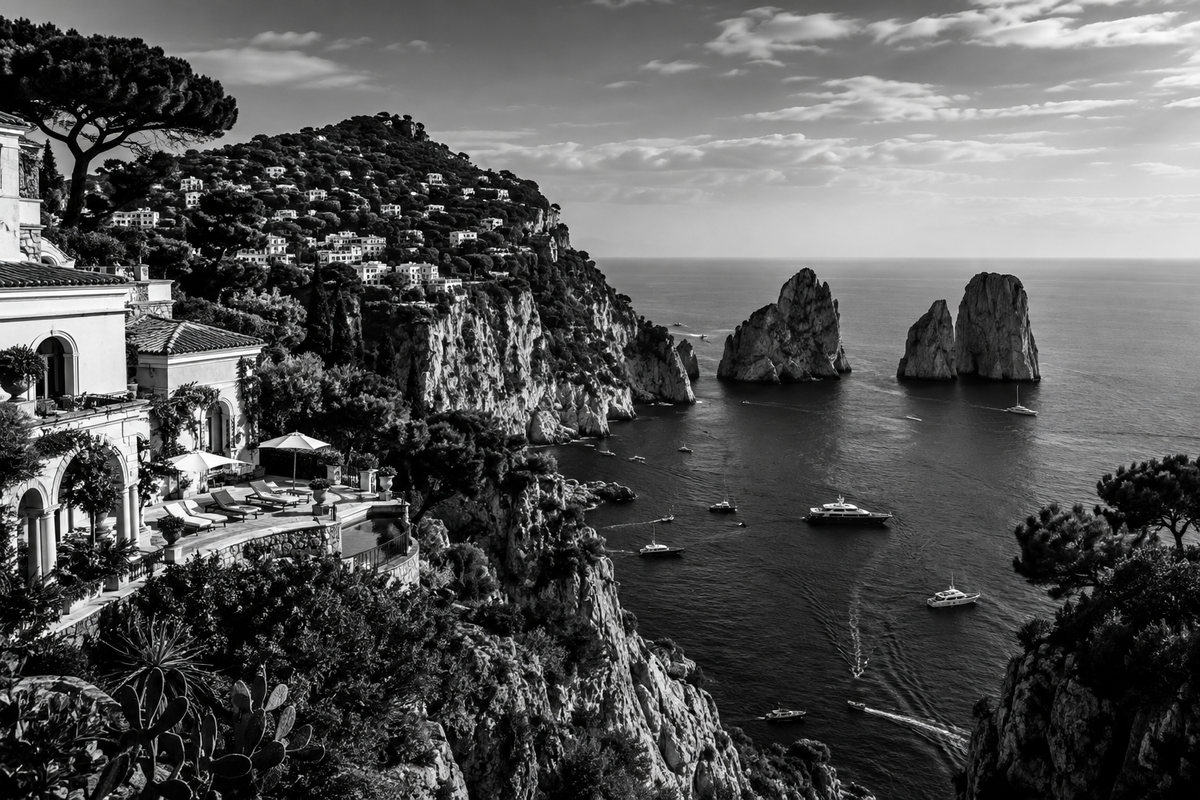Capri en noir et blanc