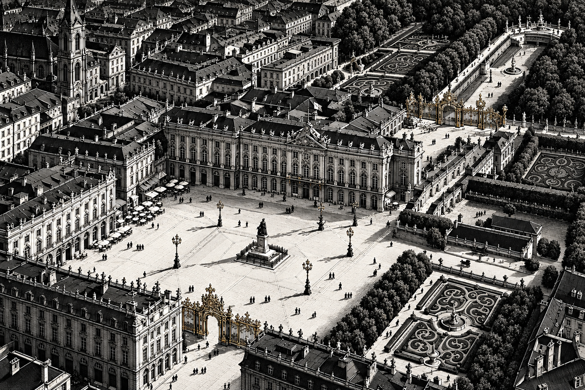 Nancy vue aérienne élégante